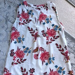XXS Ann Taylor LOFT Floral sleeveless top